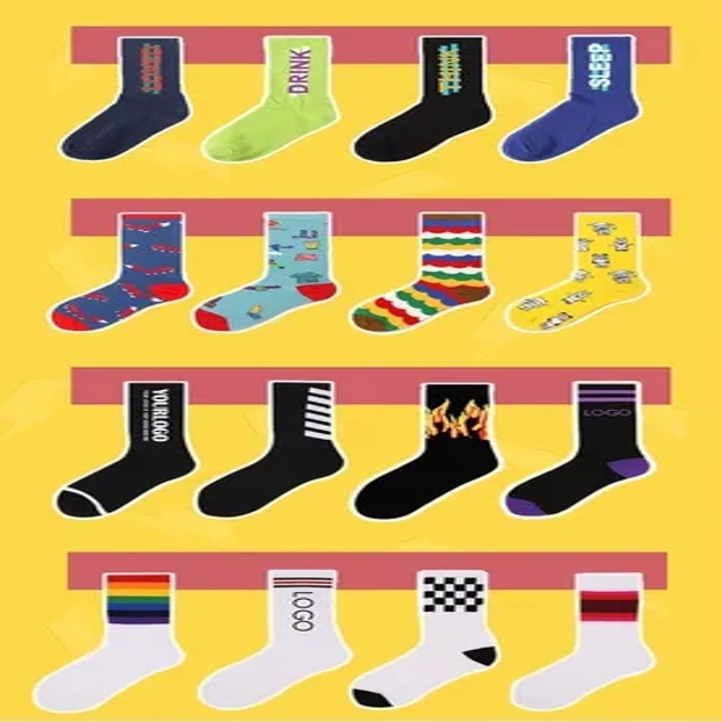 Premium Grip Custom Sports Socks, Breathable Cotton Crew Compression Socks for Athletes