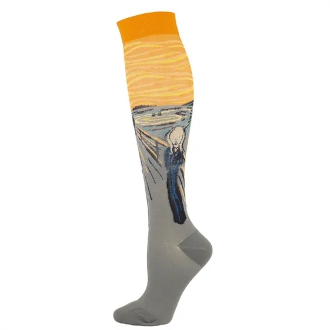 Women Stripe Compression Knee High Socks