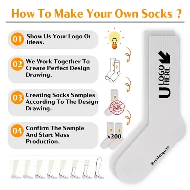 High Quality Men Socks Unisex Custom Logo Fashion Street Cotton Socks