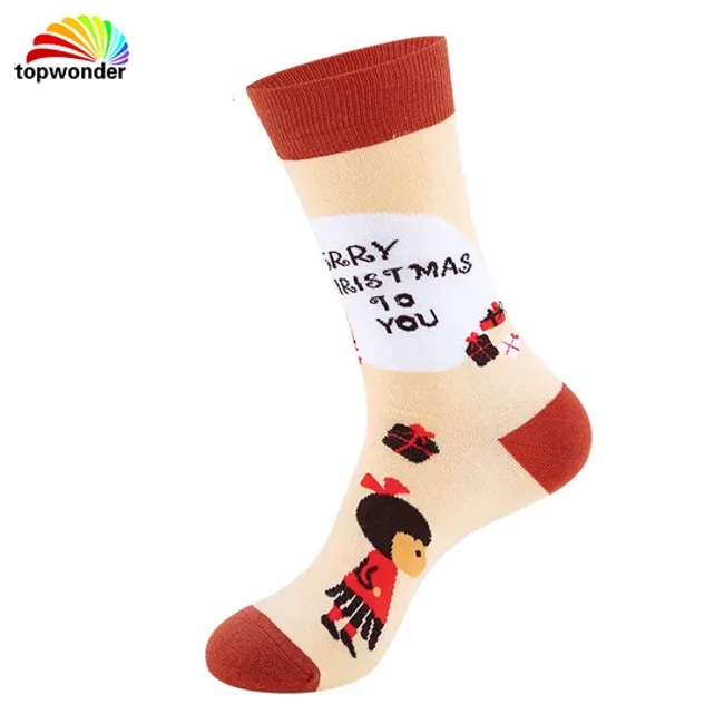 Customize and Wholesale All Fashion Cartoon Christmas Sock in Many Designs, Colors and Material