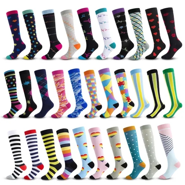 Wholesale Color High Knee Compression Outside Nice Quality Comfortable Socks