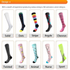 Custom 15-20 20-30mmhg Knee High Compress Socks Custom Logo New Design Fashion Colorful Compression Nurse Socks for Women