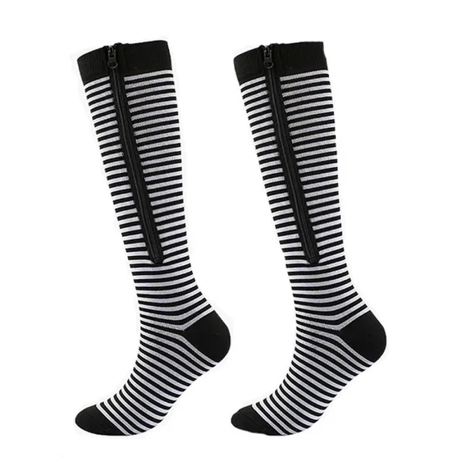 Men Women Fun Pattern Knee High Socks for Tennis Badminton Wholesale Compression Stocking with Top Quality