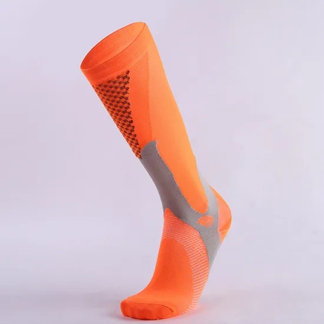 Custom OEM High Quality Print Outdoor Knee Height Print Pressure Socks Cycling Running Athletic Compression Socks