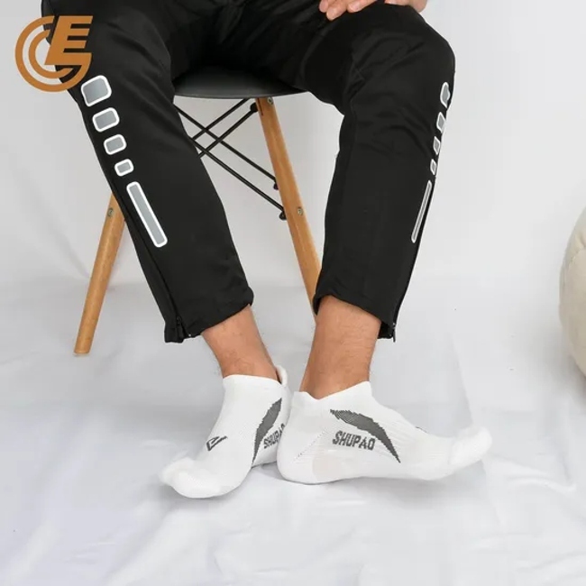 Qlm-323-7 Summer Breathable Cotton Compression Sports Ankle White Socks