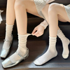 freshly launched Spring Women Heart Hollow Out Lolita Style Cute Socks Thin Middle Tube Socks for Girl Sweet Soft Designer 