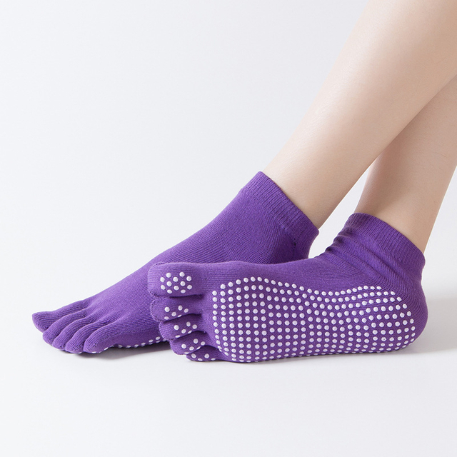 fast delivery Finger Yoga Socks Sport Anti Slip Silicone Gym Pilates Ballet Fitness Women Cotton Protector Quick-Dry 