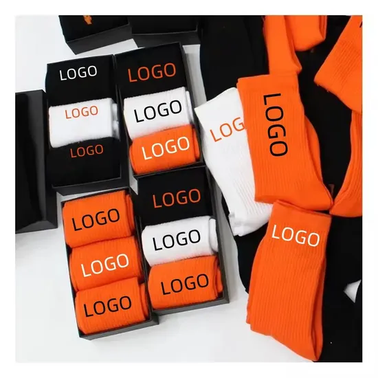 OEM Customised White Sokken Calcetines Sock-Stocking Custom Made Socks Fashion Logo Grip Socks Crew Happy Funny Sports Cotton Men Socks