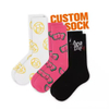 Free Design High Quality Colorful Cartoon Letter Casual Sock Unisex Custom Sports Sock 100% Cotton Crew Socks