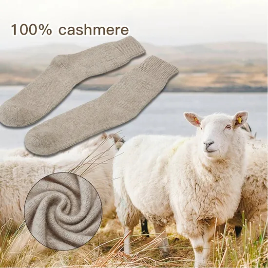 Winter Warm 100% Pure Ribbed Wholesale Cashmere Socks for Women