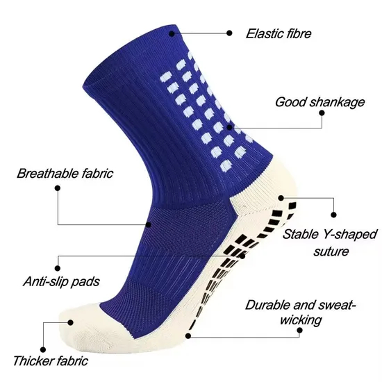 in Stock Basketball Sports Men Running Thick Anti Slip Athletic Custom Logo Grip Towel Bottom Football Soccer Socks