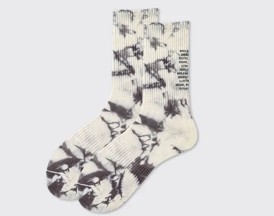 Wholesale Can Custom Fashion Novelty Colored Hip Hop Skateboard Cotton Socks Tie Dye