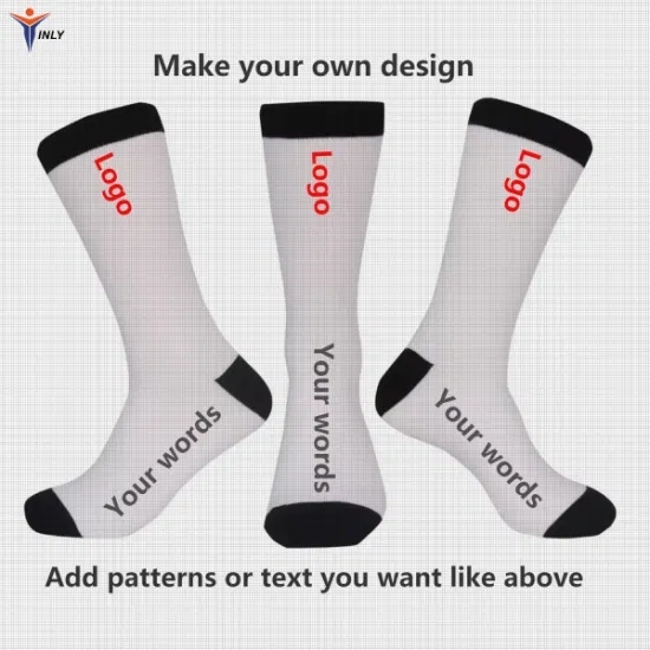 Custom High Quality OEM Fashion Cotton Embroidery Jacquard Lightweight Logo Sock Crew Sport Men Socks