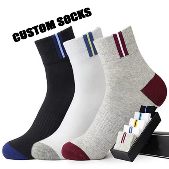 High Quality Manufacturer OEM Cuhsion Men Logo Cotton Wholesale Design Brand Dress Custom Socks