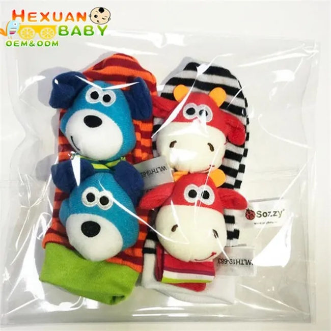 Infant Baby Kids Socks Rattle Toys Wrist Rattle and Foot Socks ~ Months