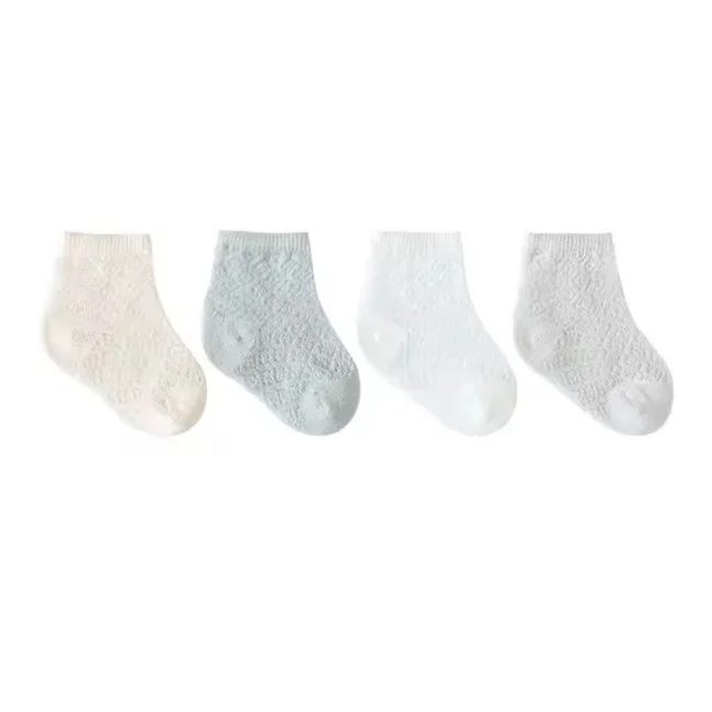  Wholesale Girls Boys Cotton Solid Casual Summer Mesh Thin Newborn Baby Socks