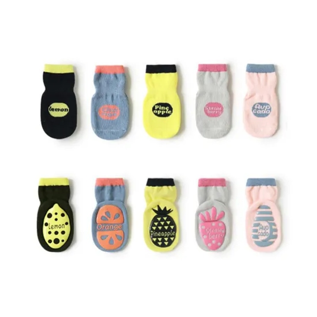 New Arrival Custom Design Baby Boys Girls Non Slip Grips Crew Socks Baby Infant Toddler Kids