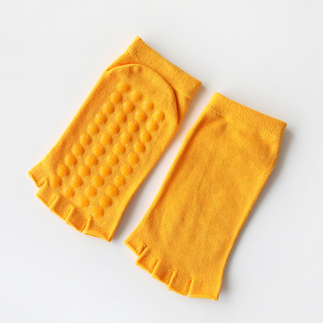 Eco-Friendly cotton long socks breathable five toe anti-slip yoga adult