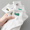 customized packaging Socks women Embroidered Ankle Socks Cartoon Cotton Sports Sock Crew Socks Korean Fashion 