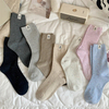 Deep Customization Style Sweet Bowknot Mid Tube Socks for women Summer Breathable Mesh Tube Socks Girls Ballet Back Heel Bow 