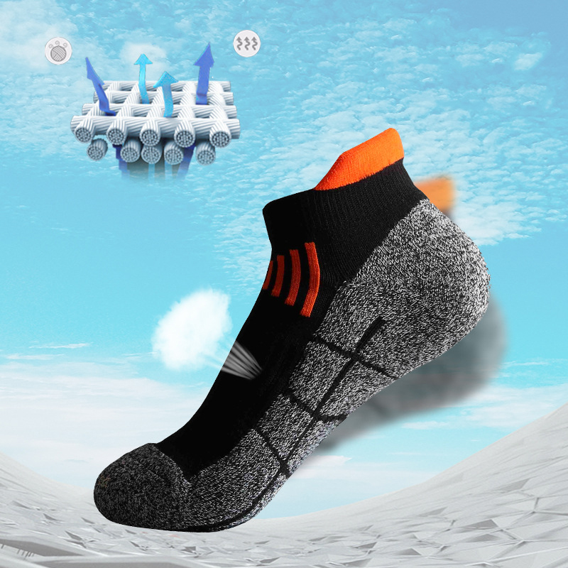 Chinese Manufacturer Female Sports Socks Towels Anti Friction Spell Color Mesh Breathable Bottom Sock Running Socks Outdoor 
