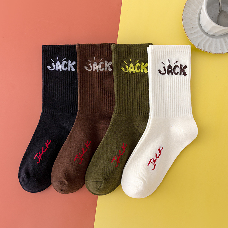  Men's Socks Cactus Jack Socks Cotton Sport Hip Hop Basketball Skateboard black white Sockken Wholesale Mens 