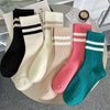 Size Customization women Socks Fashion Autumn New Novelty Candy Color Cotton Sports Crew Socks For Girls Preppy Style Striped 