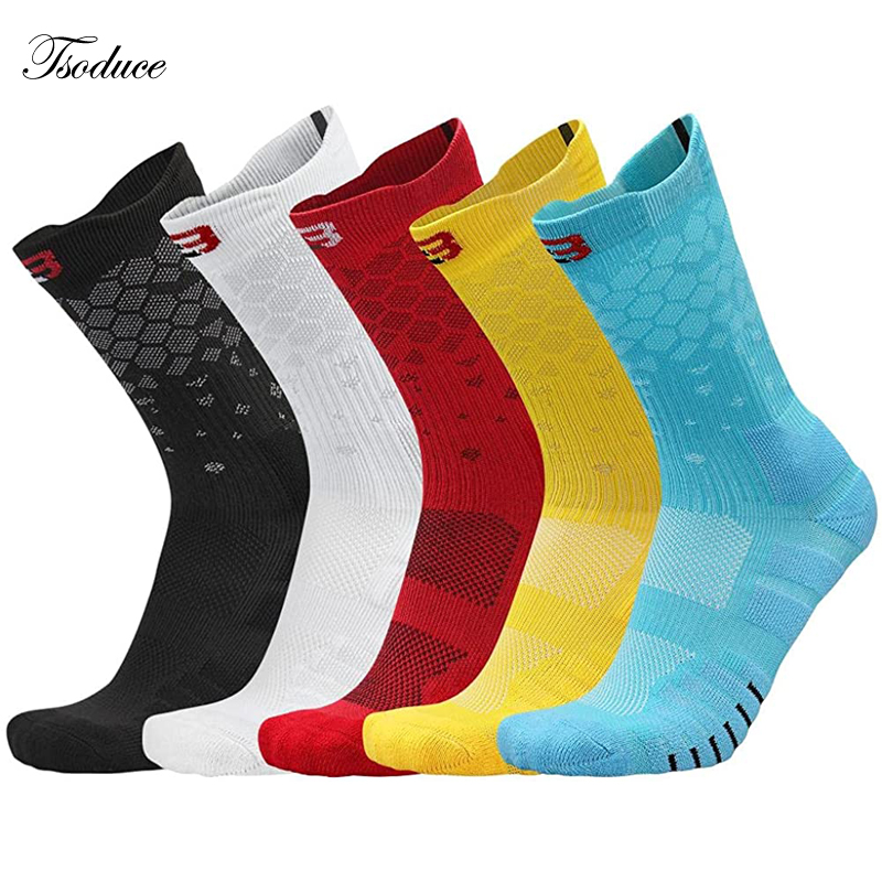  Men's Street Style Fashion Sports Socks, Basketball Socks, Skateboard Socks, Cotton Breathable Comfy Crew 