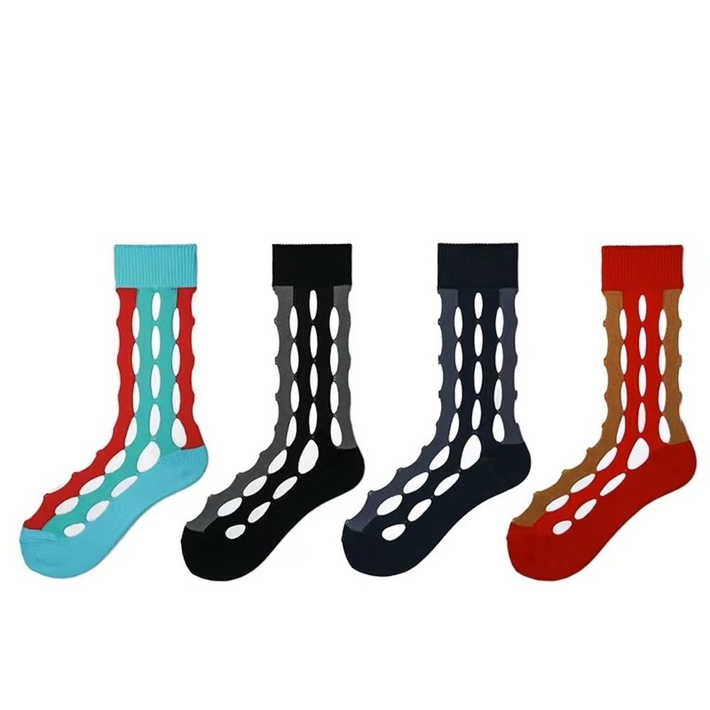 Inventory Management women Beggar Hole Socks Korean Version of The Trend Pile Socks Couples Middle Tube Socks Cotton Ins Street 