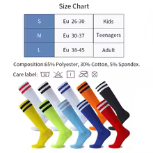 Discount White Black Stripes Football Soccer Socks For Teenages Boys Over the Calf Baseball Rugby Athletic Socks women 