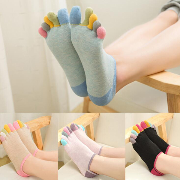 High Demand women Girls New Toe Socks Funny Five Fingers Socks Striped Cotton Breathable women s Short 