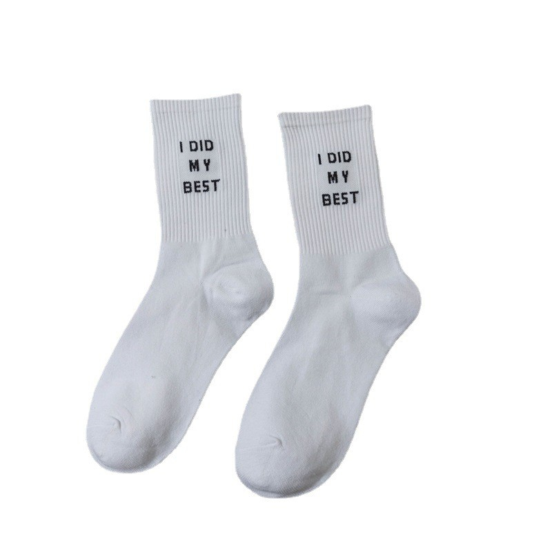 Packaging Customization Cotton Ruffles Ankle Socks women Cute Korean Stocking Girl Spring Black White Middle Tube 