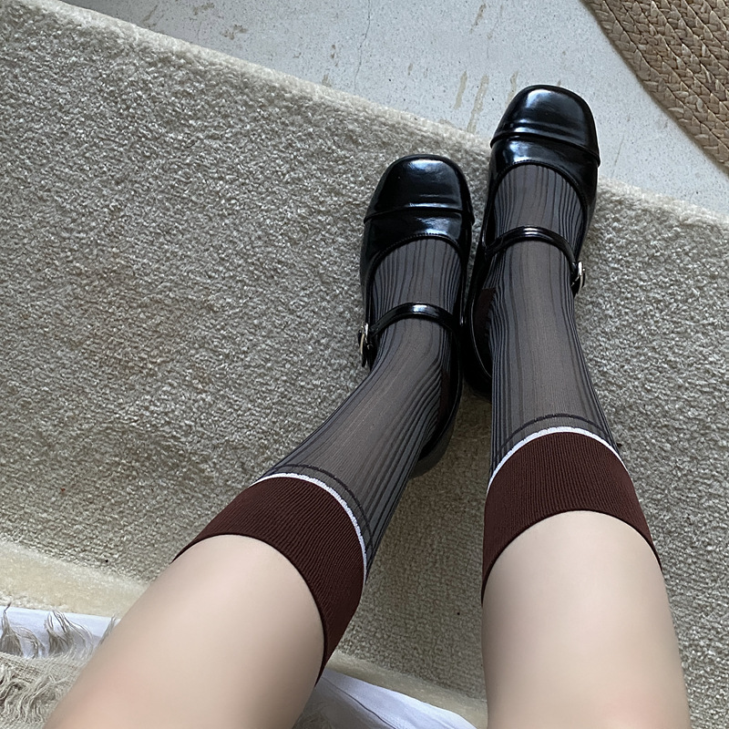 Discount Summer Ultra Thin Crystal Silk Sheer Frilly Tabi Socks women Toe Socks Literary Personality Female Toe 