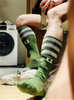  Men's Socks Three Bars Striped High Tube Socks Football Basketball Comfortable Running Sports 