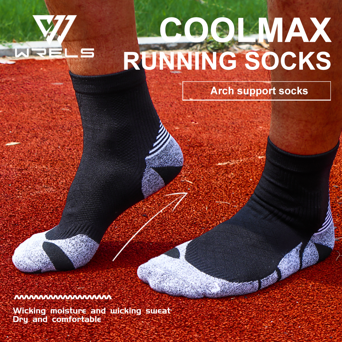 Deep Customization WRELS Socks Man Women Sports Hiking Cycling Running Fabric Damping Socks Breathable Moisture Wicking Outdoor 