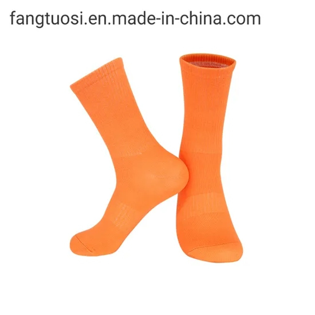 Customized Logo Breathable Crew Women Solid Soccer Socks Men Soccer Basketball Sports Colorful Cotton Support Socks