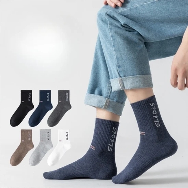 Spring and Autumn Antibacterial Crew Socks for Men