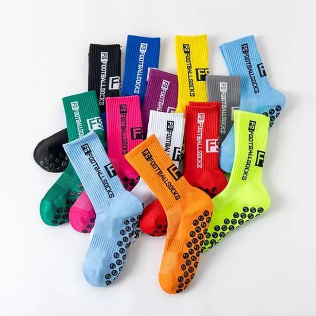 Colorful Custom Logo Men Football Running Soccer Sock Cotton Anti-Slip Sports Crew Socks
