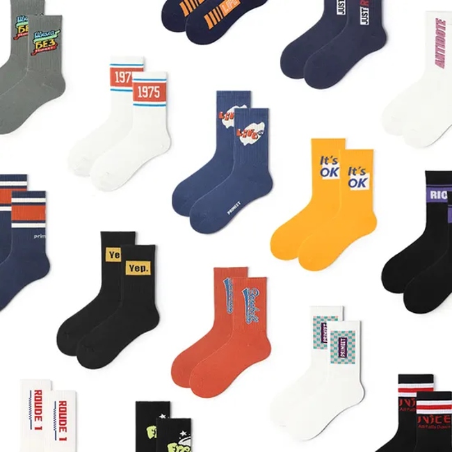 Unisex Fashion Women Men Wholesale Cotton High Elastic Crew Socks