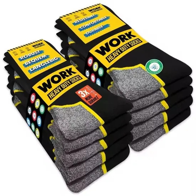 Low MOQ Top Quality Polyester & Cotton Men′s Sports Crew Length Work Durable Moisture Wicking Breathable Black Wool Socks