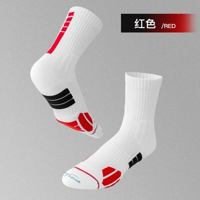 Customized Men′s MID High Tube Anti Slip and Anti Odor Basketball Socks Practical Elite Sports Socks