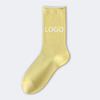 2024 Solid Color Women Men Casual Socks Custom Logo Crew Socks Spring and Summer Thick Cuff Socks