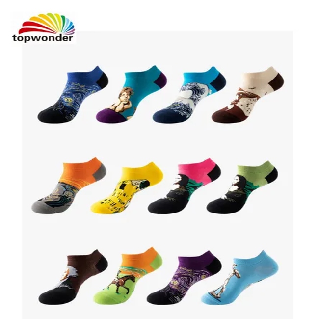 Wholesale and Customize All Designs of Oil Painting Sock, Boat Sock, Low Ankle Sock, Summer Sock in Many Colors, Sizes and Material