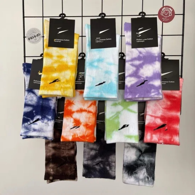 Funny Novelty Fashion Colorful Cool Crazy Skateboard Unisex Tie Dye Crew Socks for Men Women