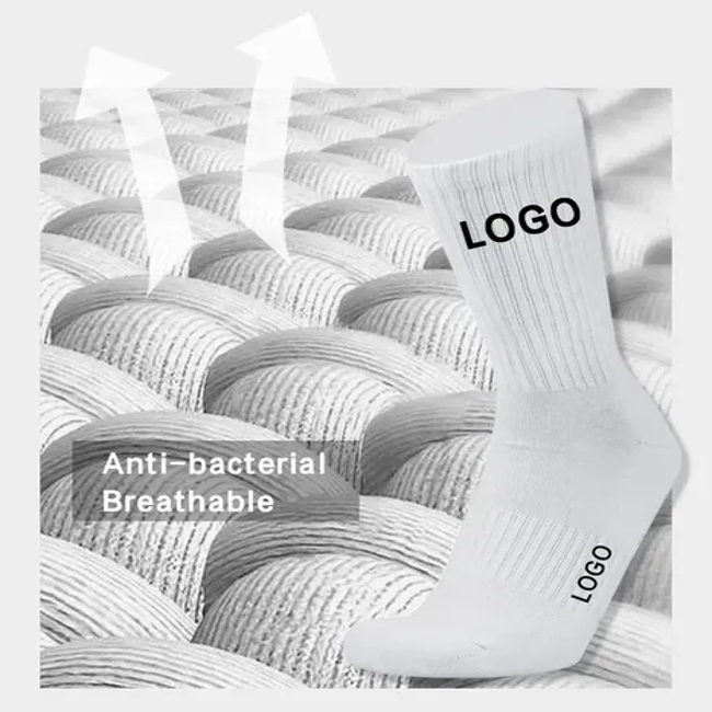 Custom Design Men Crew Socks Custom Cotton Casual Athletic Socks with Design Your Own Logo