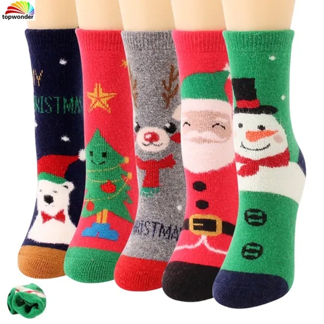 Customize and Wholesale All Sorts of Fashion Thick Thermal Winter Wool Christmas Sock in Many Designs at Low Prices