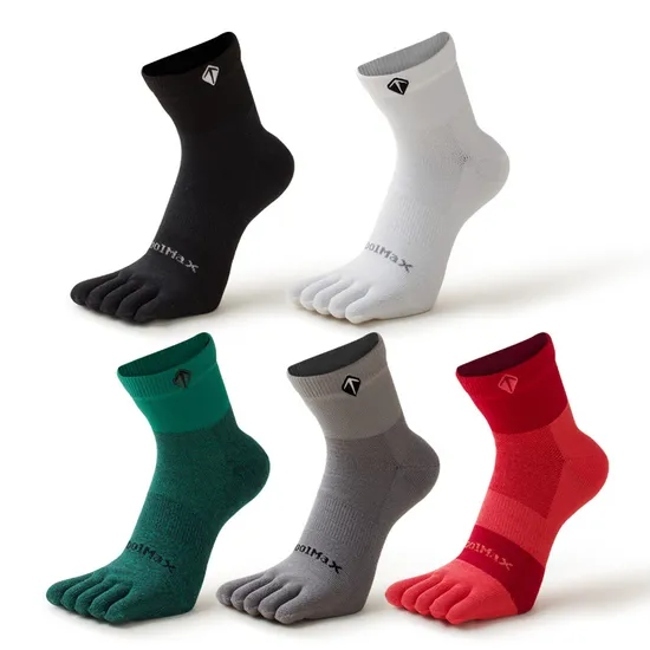 Custom Wholesale Men′s Black Mini Crew Coolmax Five Finger Injinjii Toe Socks