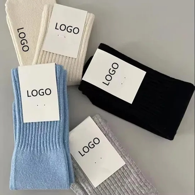 High Quality Fashion Logo Grip Wholesale White Crew Cotton Custom Print Men Socks