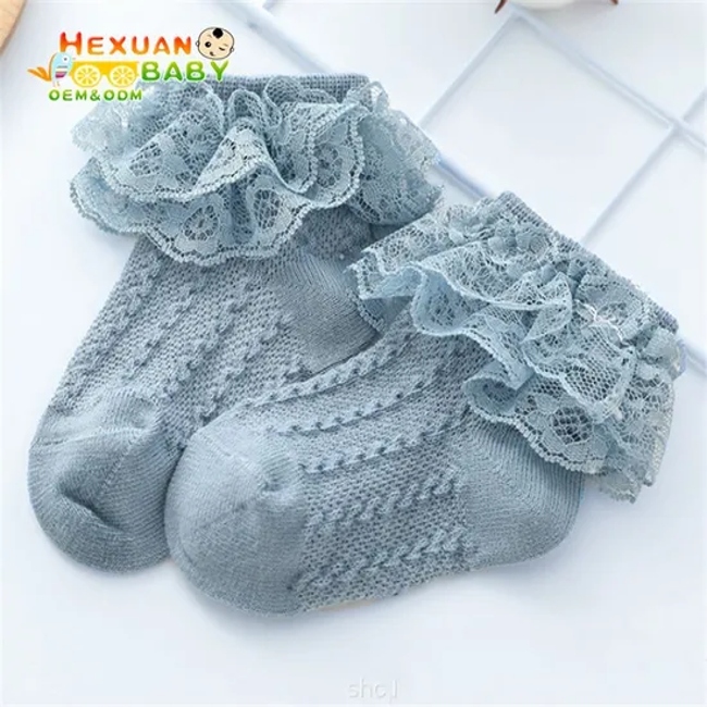 Cute Lace Flower Lace Summer Newborn Baby Girls Socks Cotton Princess Anti Slip Kids Socks