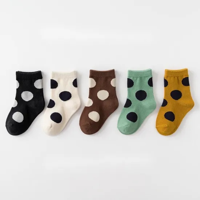 Customized Wholeseller Infant Kids Baby Cotton Jacquard Polka Stripe Socks OEM ODM Good Quality Supplier